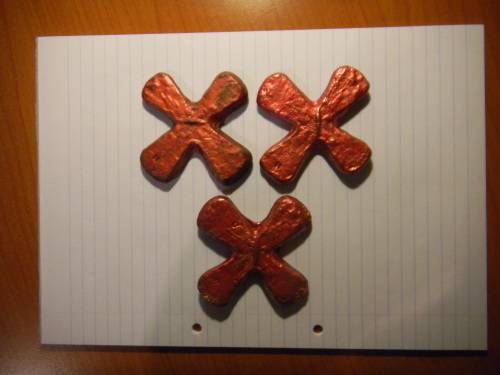 SOLID COPPER CROSSES, SET OF 3