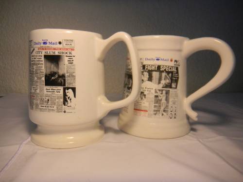 VINTAGE BEER MUGS - S A ASSOCIATED NEWSPAPERS - 1973