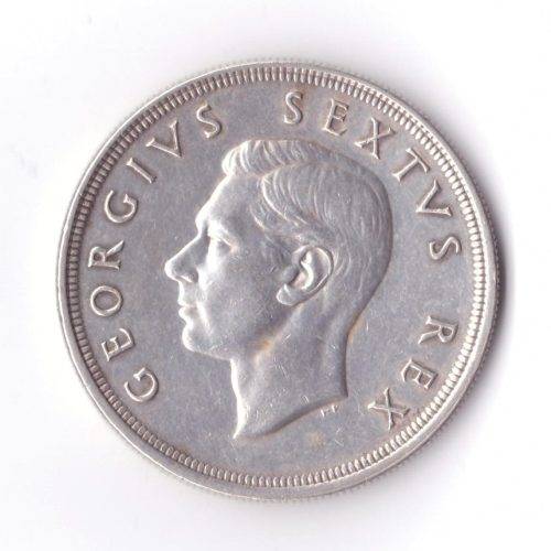 1948 UNION OF SOUTH AFRICA SILVER 5 SHILLING COIN