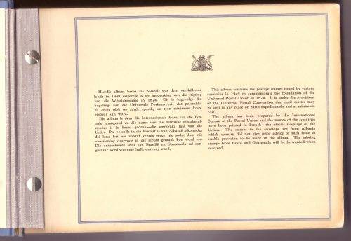 VINTAGE UPU STAMP ALBUM, ISSUED IN 1949