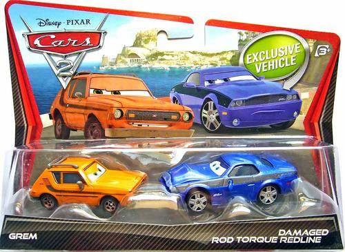 Disney Pixar Cars 2 Damaged Rod Torque Redline, Grem - Movie Moments