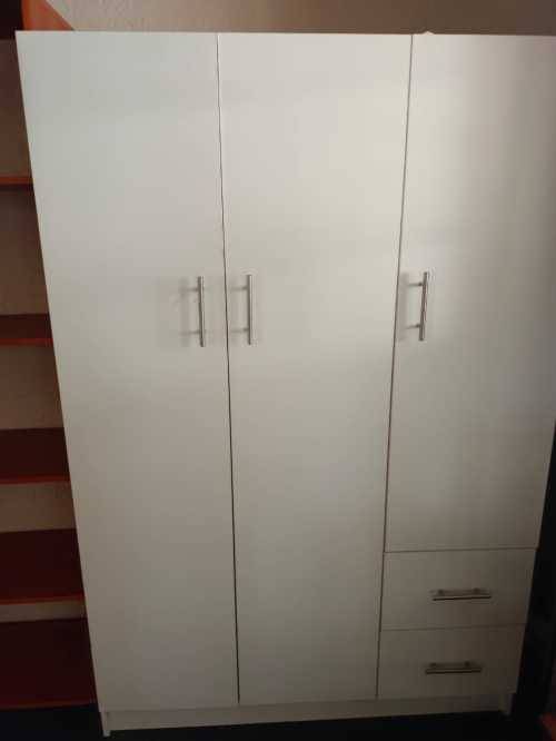 3 Door White Wardrobe