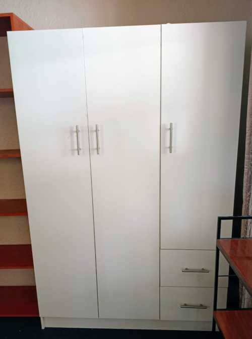 3 Door White Wardrobe