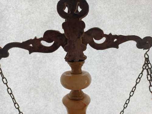 Vintage Fine Detailed Brass and Marble Scale