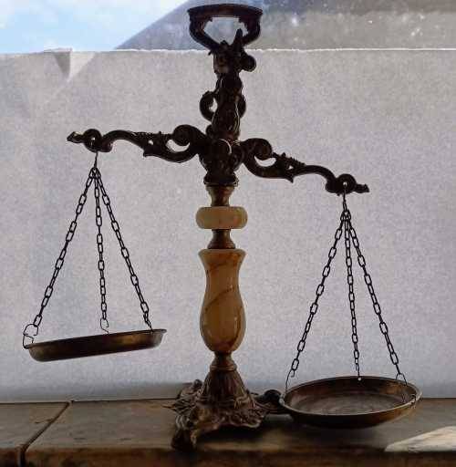Vintage Fine Detailed Brass and Marble Scale