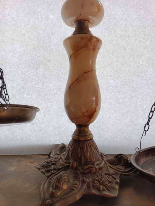 Vintage Fine Detailed Brass and Marble Scale