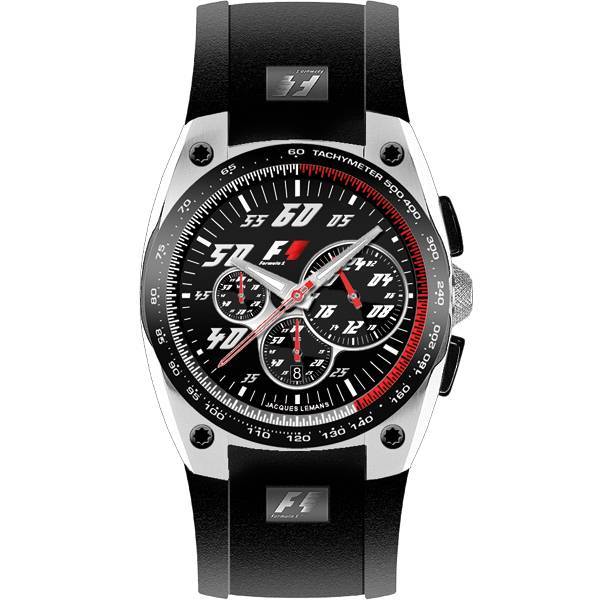 AUTHENTIC Jacques Lemans F5011E: Caoutchouc grain strap (rubber)*** R1 Start ***