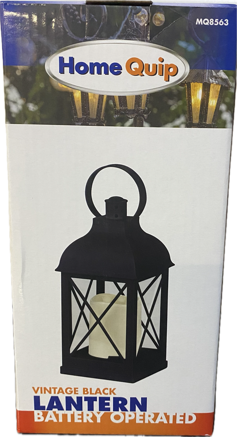 Home Quip Vintage Black Lantern Battery Operated