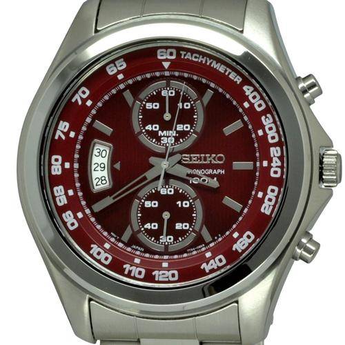 New SEIKO Sport "RUBY RED" Chronograph Gents Quartz Watch"GREAT LOOKING WATCH!!!"