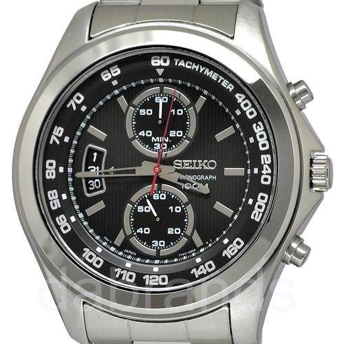 New SEIKO Sport "MIDNIGHT BLACK" Chronograph Gents Quartz Watch"GREAT LOOKING WATCH!!!"