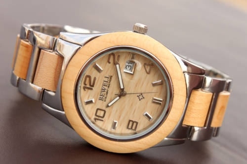 BEWELL Wood & Stainless Steel Combination Gents Quartz Dress Watch "LIMITED EDITION!!"