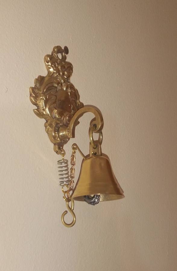 SOLID BRASS DANISH PULL BELL ~ QUAINT SHOP OWNERS BELL