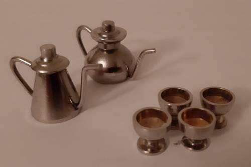 Tea and Coffee Set with Goblet Cups ~ miniature