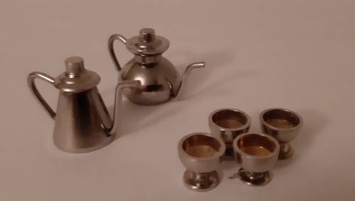 Tea and Coffee Set with Goblet Cups ~ miniature
