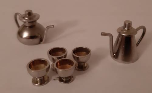 Tea and Coffee Set with Goblet Cups ~ miniature