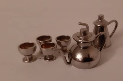 Tea and Coffee Set with Goblet Cups ~ miniature