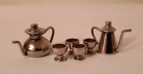 Tea and Coffee Set with Goblet Cups ~ miniature