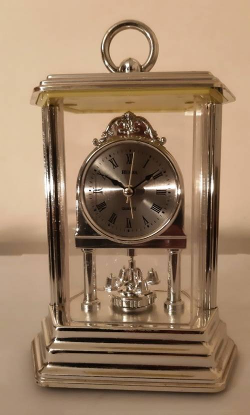 HUABA QUARTZ CARRIAGE CLOCK WITH PENDULUM