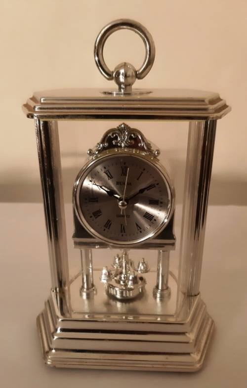 HUABA QUARTZ CARRIAGE CLOCK WITH PENDULUM