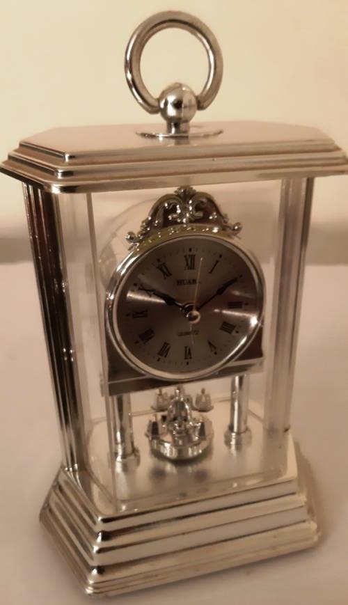 HUABA QUARTZ CARRIAGE CLOCK WITH PENDULUM
