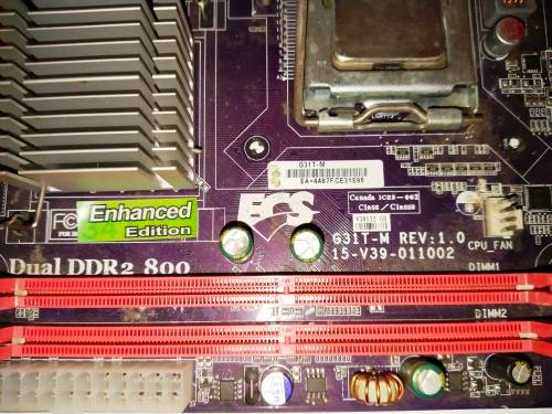 PC MOTHERBOARD FOR DESKTOP - ELITEGROUP ECS G31T-M REV: 1.0 15-V39-011002 DUAL DDR2 800 [ENHANCED ED