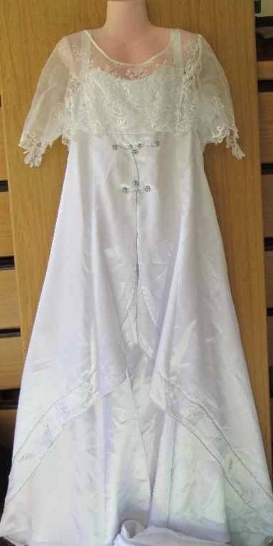 Vintage Wedding Dress - Chest 108cm, Waist 102cm, Long Train