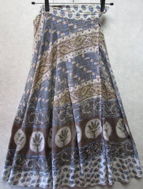 Vintage Boho Wrap Around Go East 100% Cotton Skirt - Free size