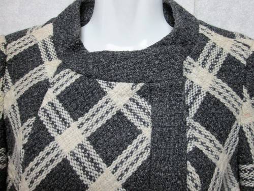 Warm Fully Lined Grey & White Wool Coat - Size 38