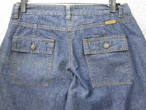 Wide Leg Lightweight Denim Capri Pants - Size 35 (Waist 78cm; Hip 102cm) *Quality Brand