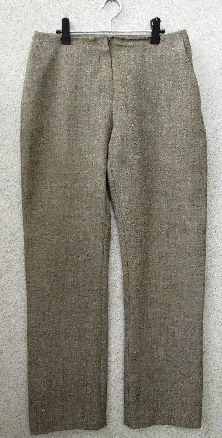 Warm Wool Effect Taupe Polyester Pants + Pockets - Size 32 (Waist 70cm, Hip 92cm) *Quality Brand