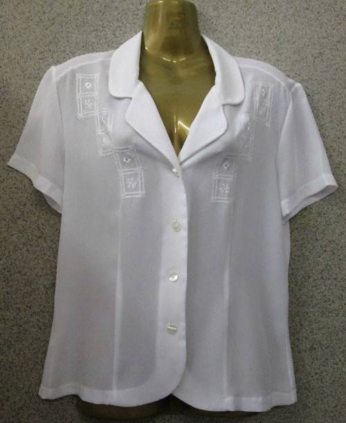 Vintage White Polyester Shirt - Size 34 * Quality Brand