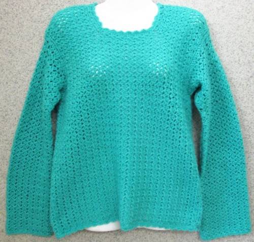 Vintage Green Crochet Jersey - Size 34/36