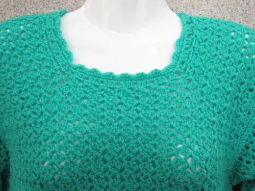 Vintage Green Crochet Jersey - Size 34/36