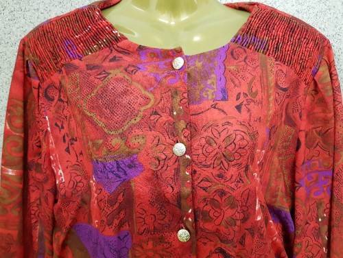 Vintage Winter Warm Patterned Dress - Size 38