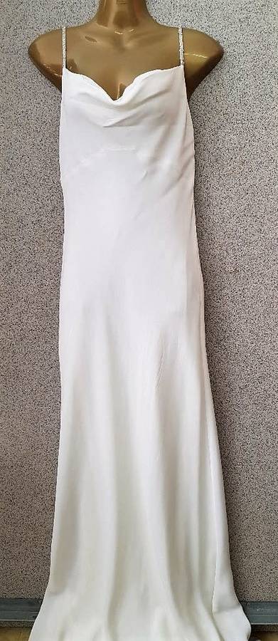 Off White Fully Lined Jasper Conran Evening/Wedding Dress, Small Train Size 34 Chest 84cm Waist 78cm