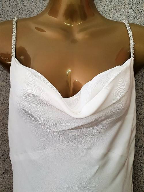 Off White Fully Lined Jasper Conran Evening/Wedding Dress, Small Train Size 34 Chest 84cm Waist 78cm