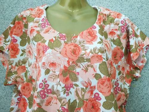 Vintage Polyester Patterned Dress - Size 36 (Chest 92cm)