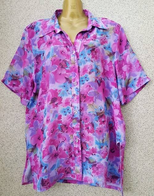 Vintage Polyester Patterned Shirt - Size 40/42 (Chest 107cm)
