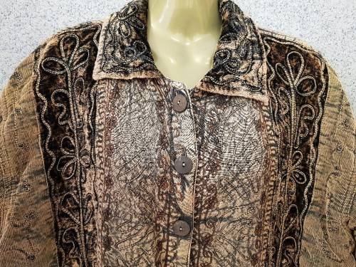 Stunning Gold Coloured WARM Beautifully Embroidered Jacket - Free Size