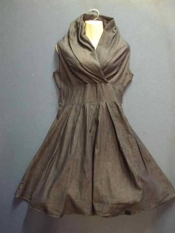 Lined Denim Dress With Netting Petticoat - Size 36 * Quality Brand