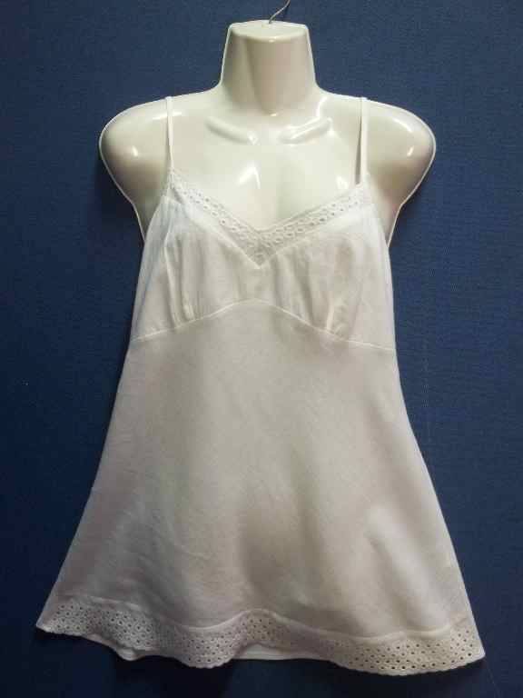 100% Cotton Strappy White Top - Size 34 * Quality Brand