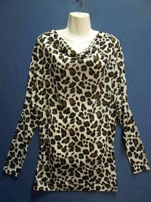 Animal Print  Long Sleeve Fashion T-Shirt - Size M