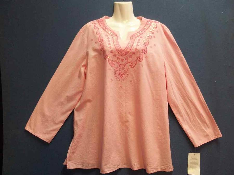 100% Cotton Long Sleeve Pink Patterned Shirt - Size 42 (New With Tag)