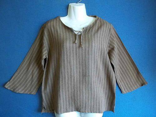 100% Cotton Brown Stripy Top - Chest 100cm