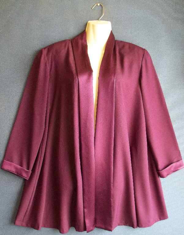 Purple Polyester Loose Fit Evening Jacket, No Buttons - Size 36