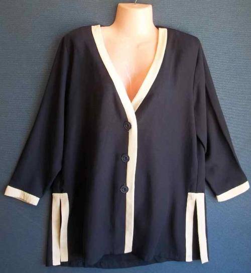 Navy & White Polyester Shirt - Size 36 * Quality Brand
