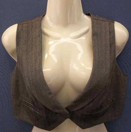 Lined Stretch Grey Waistcoat, With Fine Metallic Stripe - Size 34 * Quality Brand