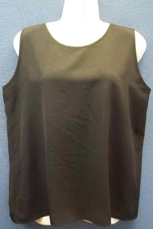 Black Polyester Top With Back Detail - Size 36 (See Ad)