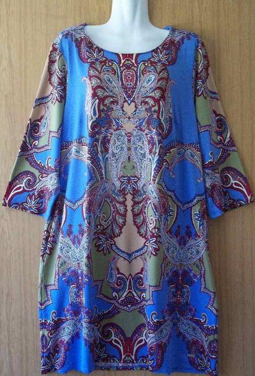 Pringle Paisley Stretch Polyester Long Length Top - Size XXL * Quality Brand