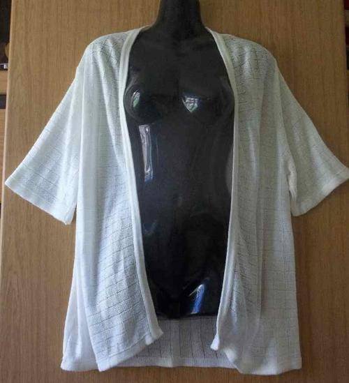 Vintage Cream Knit Short SleeveJacket - Size 38 (Chest 97cm)